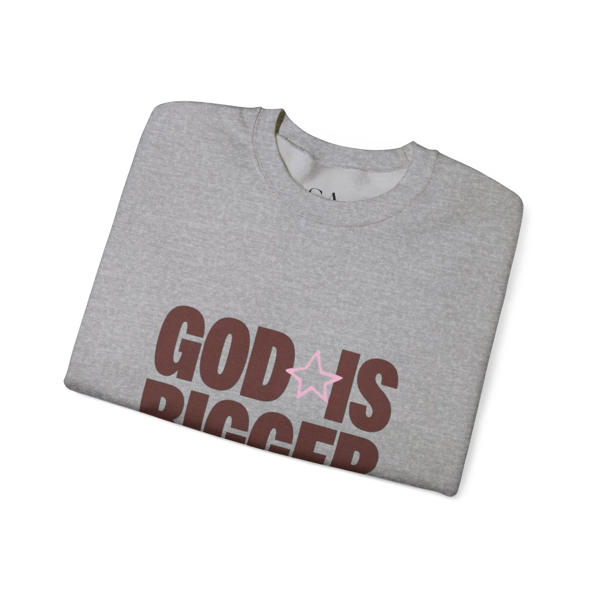 God Is Bigger Than Your Fear Brown Unisex Crewneck