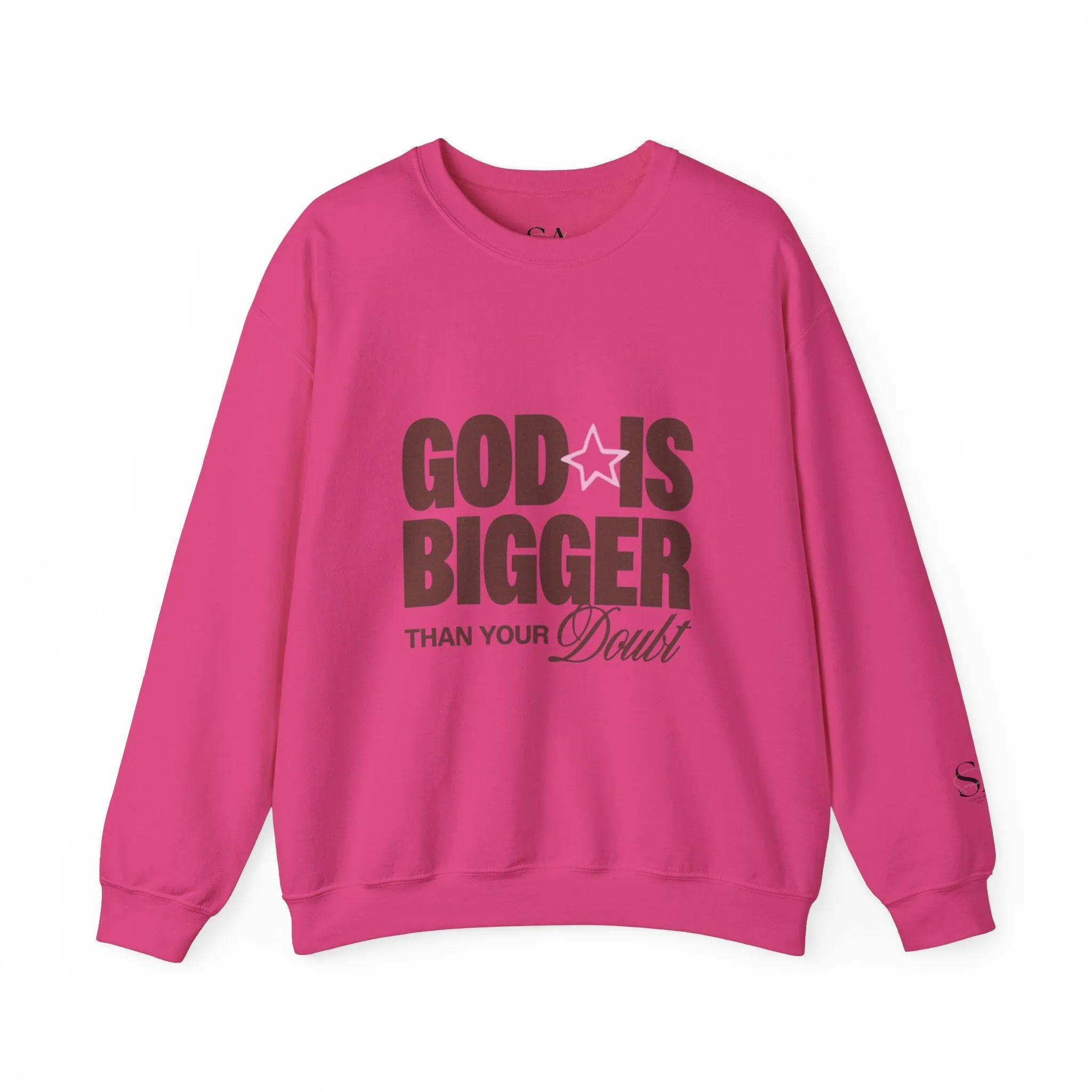 God Is Bigger Than Your Fear Brown Unisex Crewneck