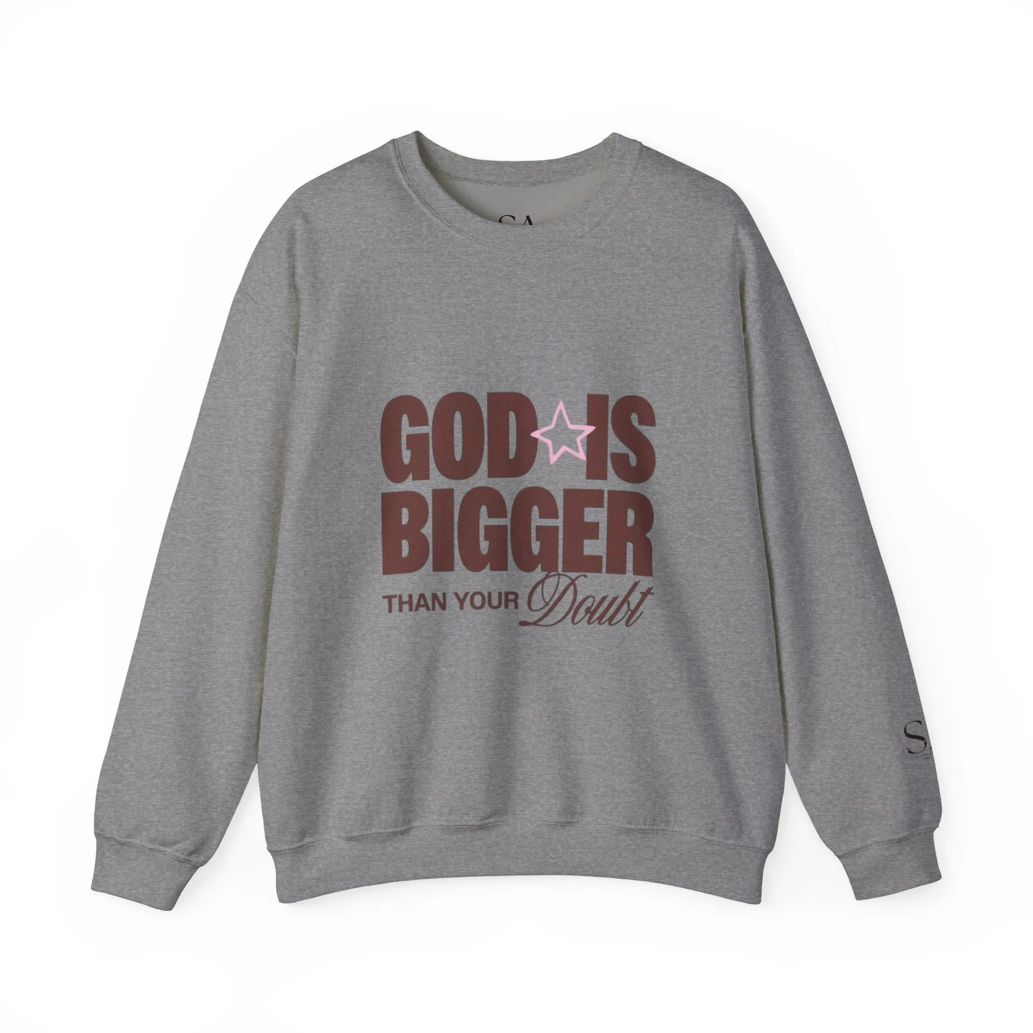 God Is Bigger Than Your Fear Brown Unisex Crewneck