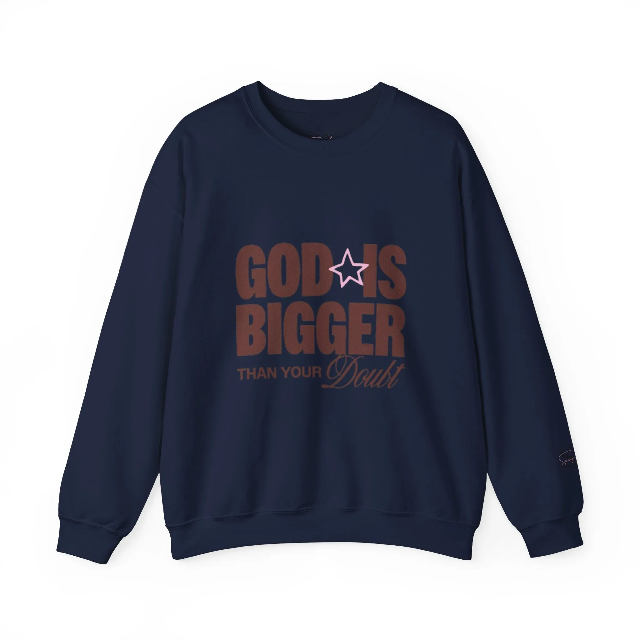 God Is Bigger Than Your Fear Brown Unisex Crewneck