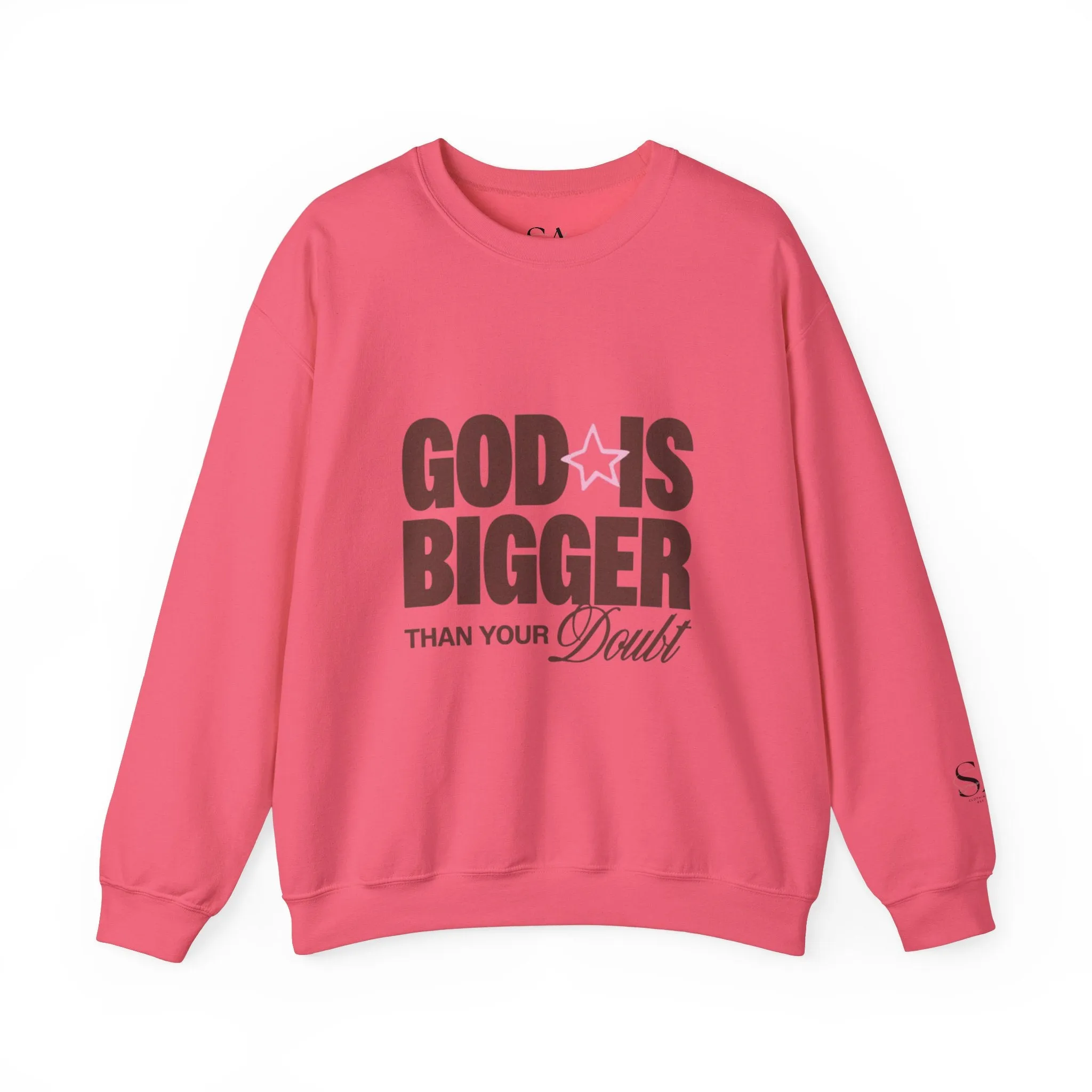 God Is Bigger Than Your Fear Brown Unisex Crewneck