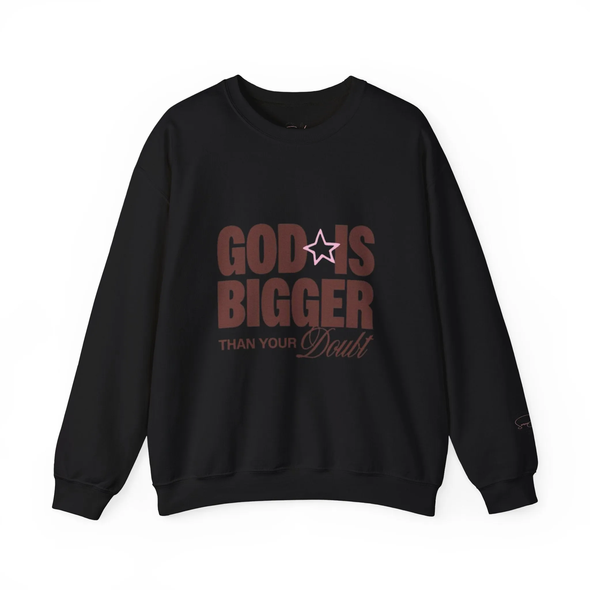 God Is Bigger Than Your Fear Brown Unisex Crewneck