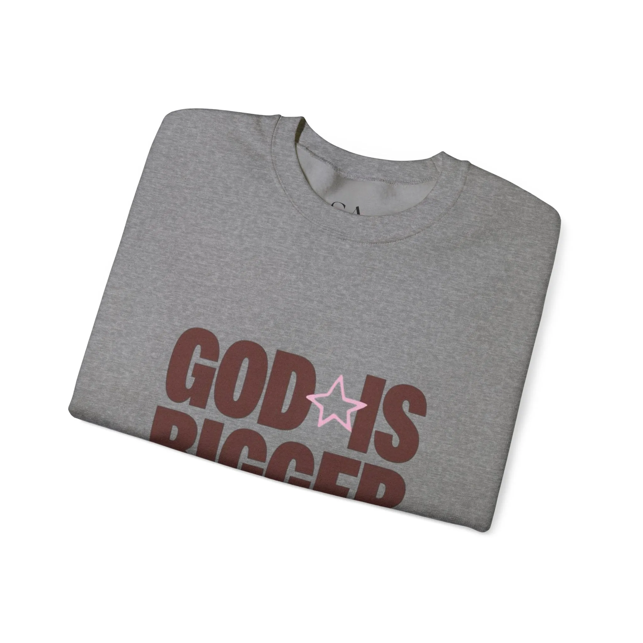 God Is Bigger Than Your Fear Brown Unisex Crewneck