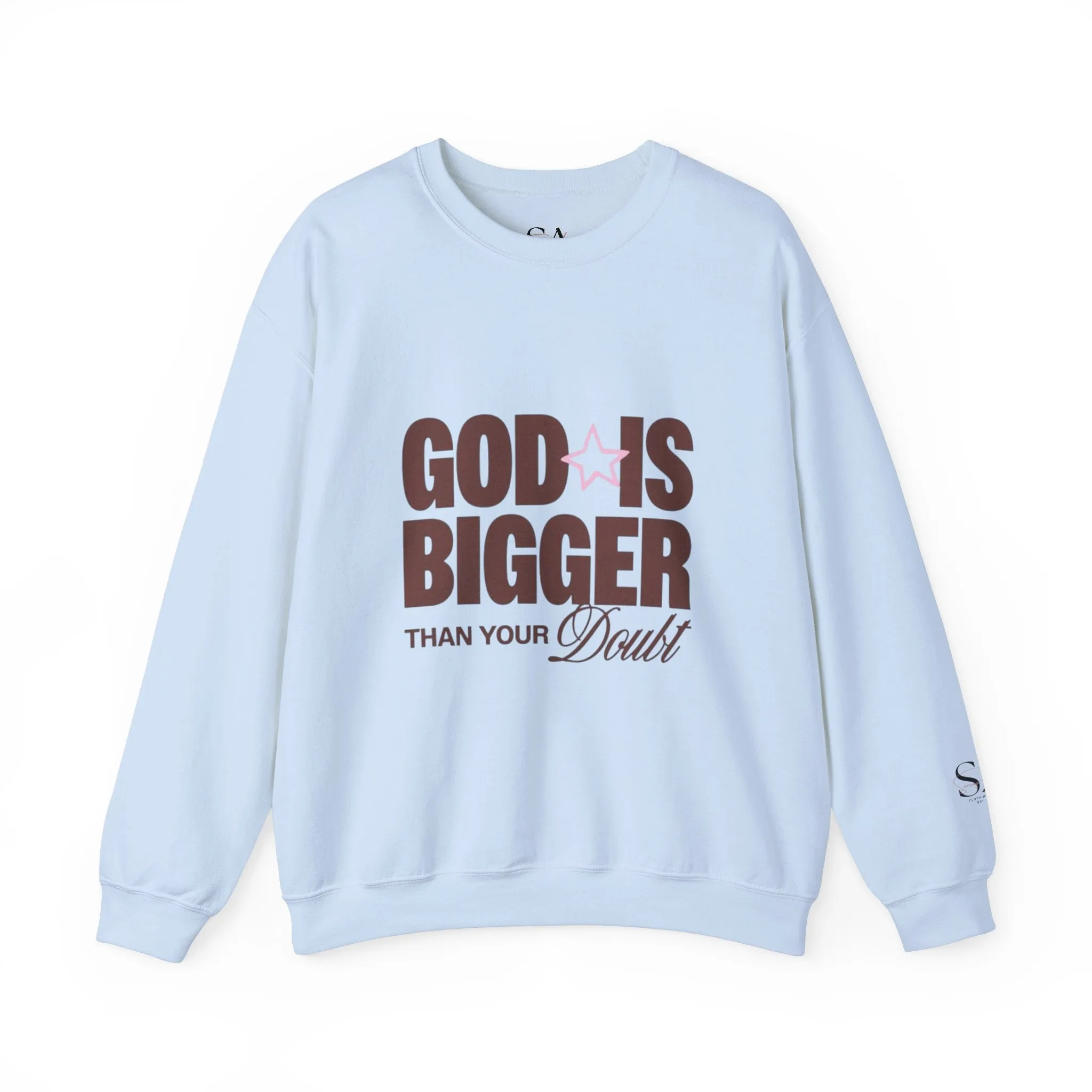 God Is Bigger Than Your Fear Brown Unisex Crewneck