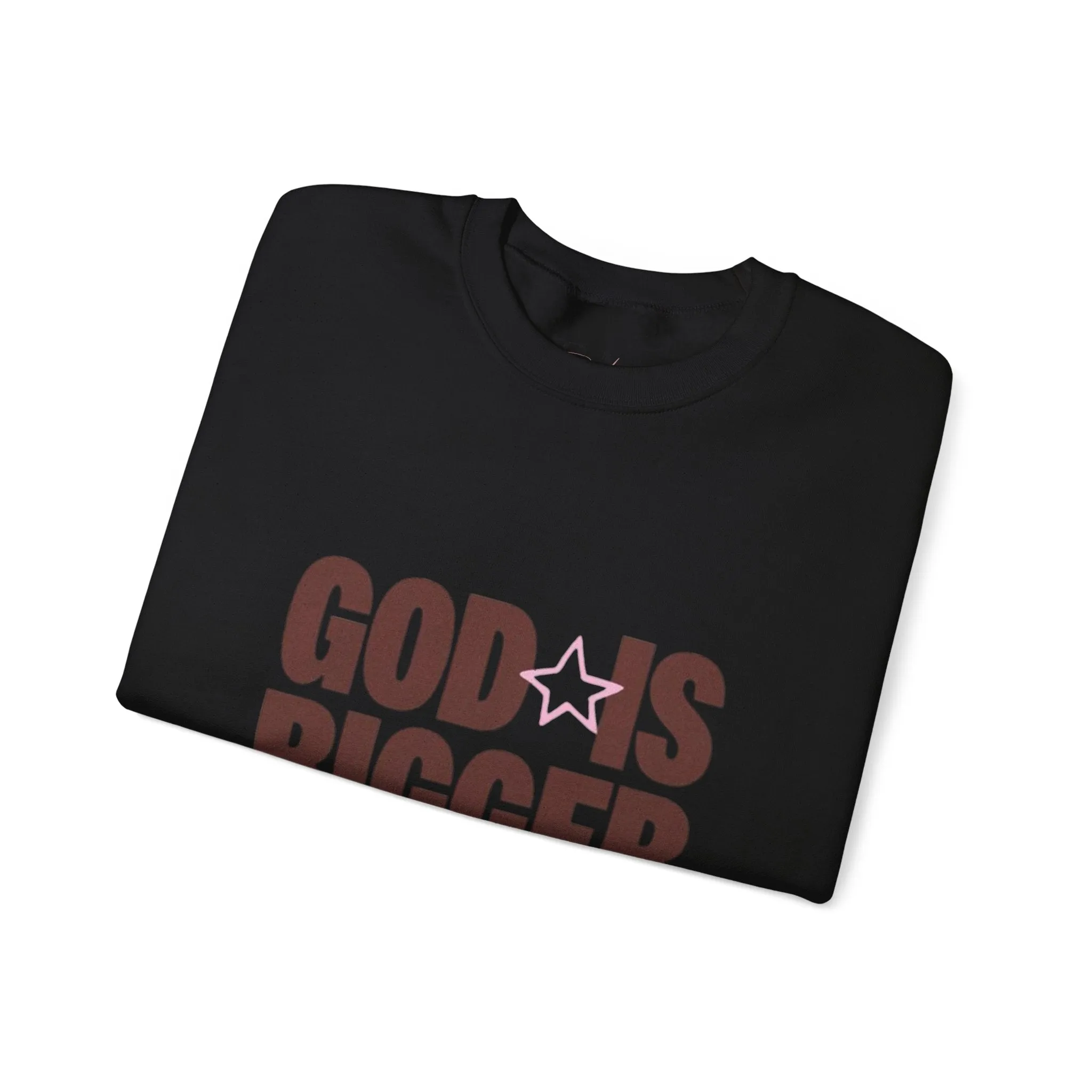 God Is Bigger Than Your Fear Brown Unisex Crewneck