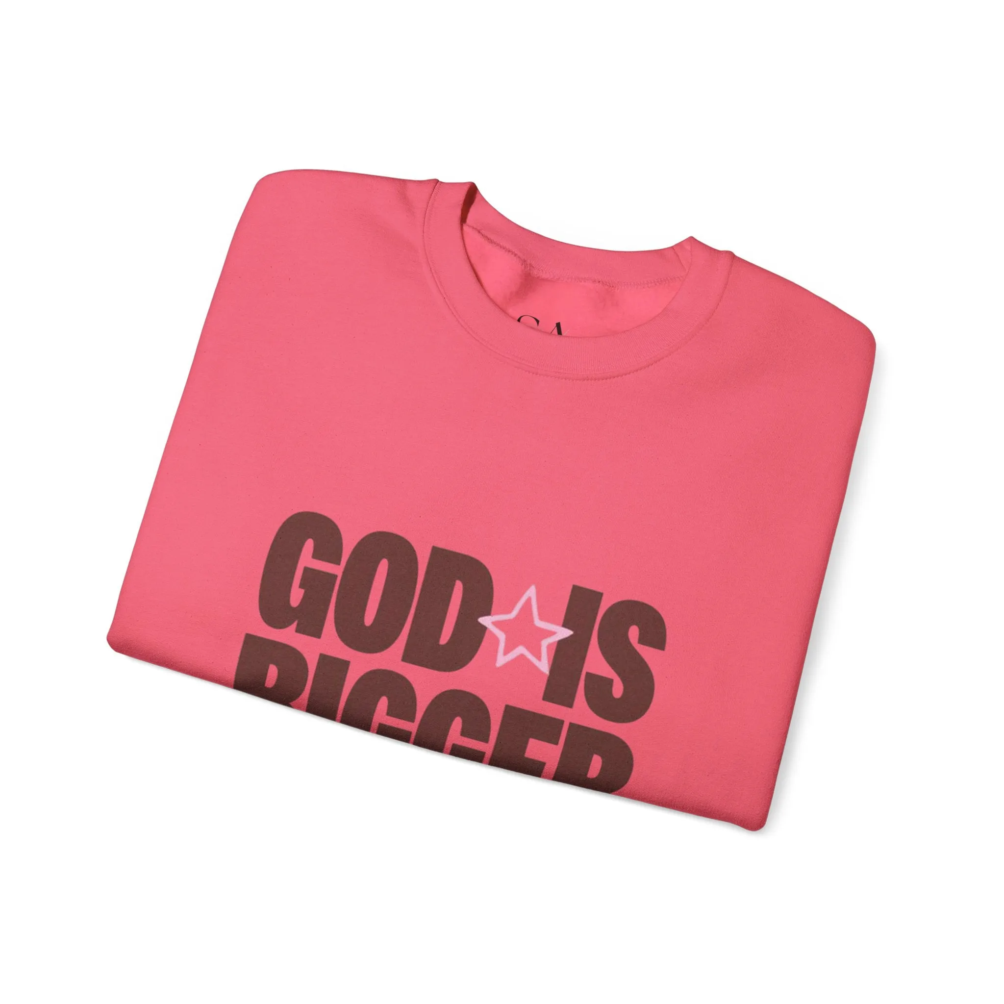God Is Bigger Than Your Fear Brown Unisex Crewneck