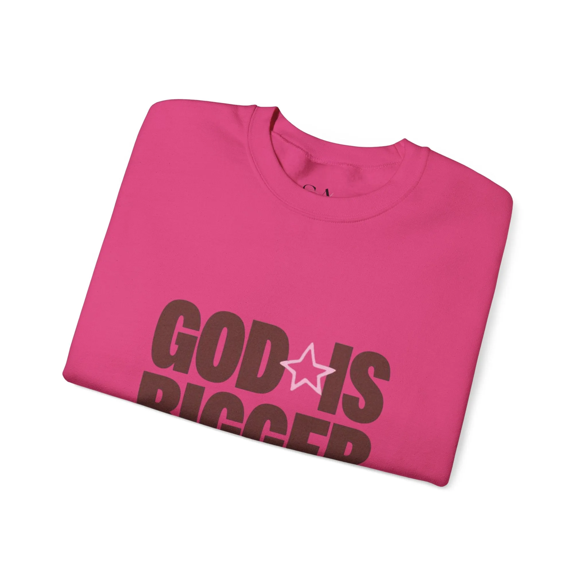 God Is Bigger Than Your Fear Brown Unisex Crewneck