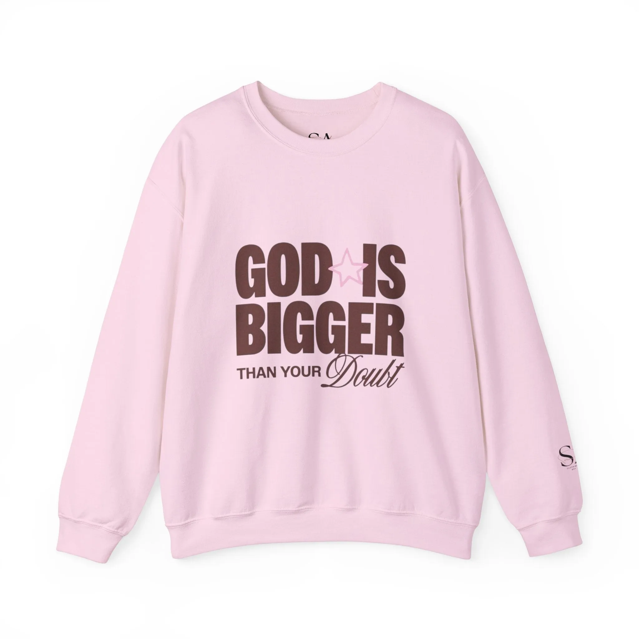 God Is Bigger Than Your Fear Brown Unisex Crewneck
