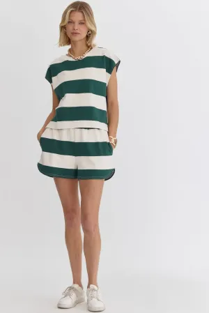 Green & White Striped Set
