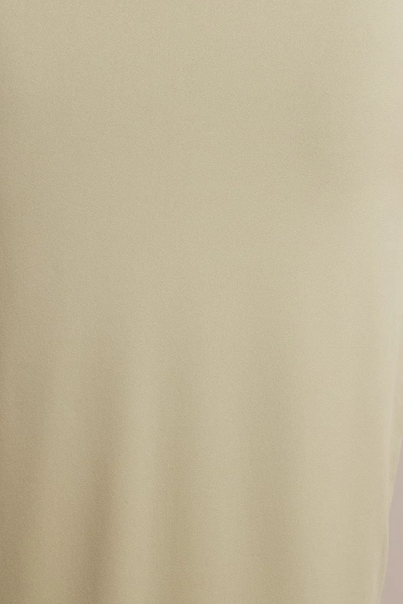 Green Supersoft Maxi Skirt Side Split