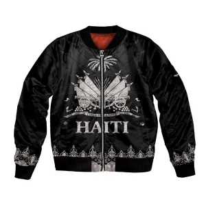 Haiti Neg Marron Bomber Jacket Hope is Nothing Without Action - Silver LT01
