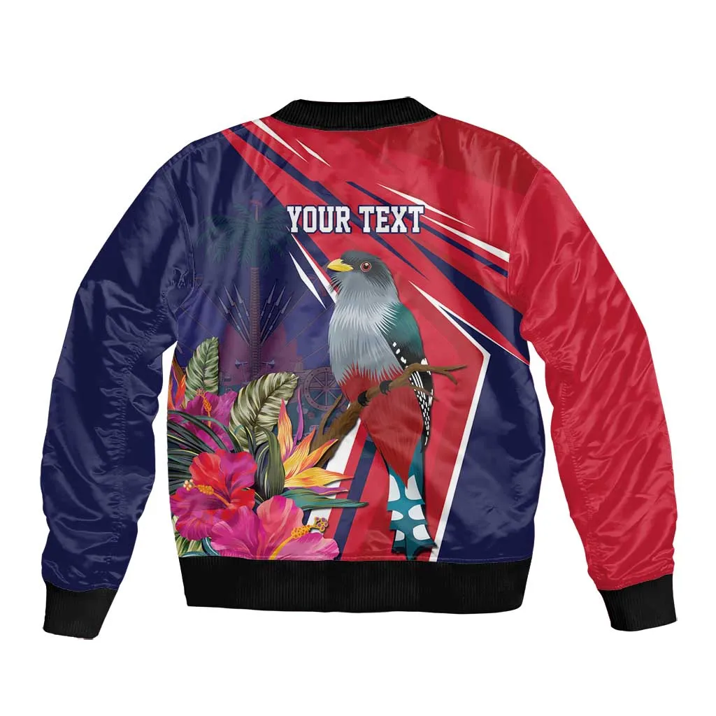 Haiti Personalized Bomber Jacket Hispaniolan Trogon Tropical Vibes LT7