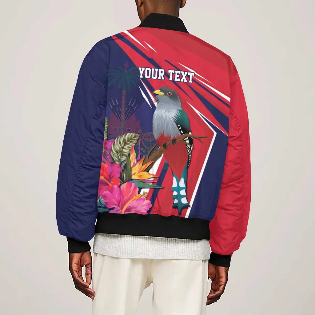 Haiti Personalized Bomber Jacket Hispaniolan Trogon Tropical Vibes LT7