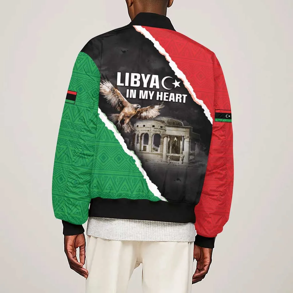 Happy Libya Independence Day Sleeve Zip Bomber Jacket Libya In My Heart LT05