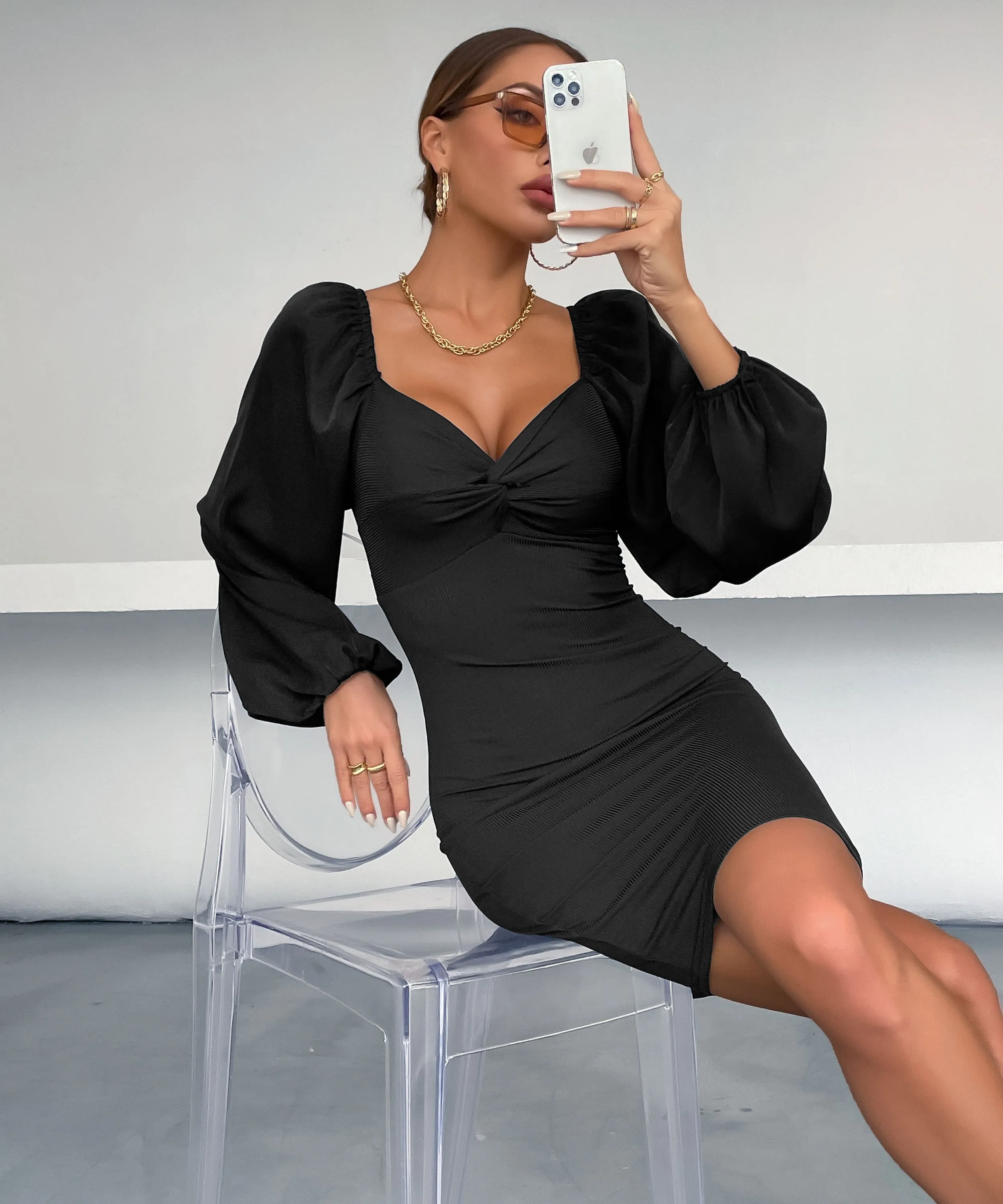 Heater Bodycon Dress - Black