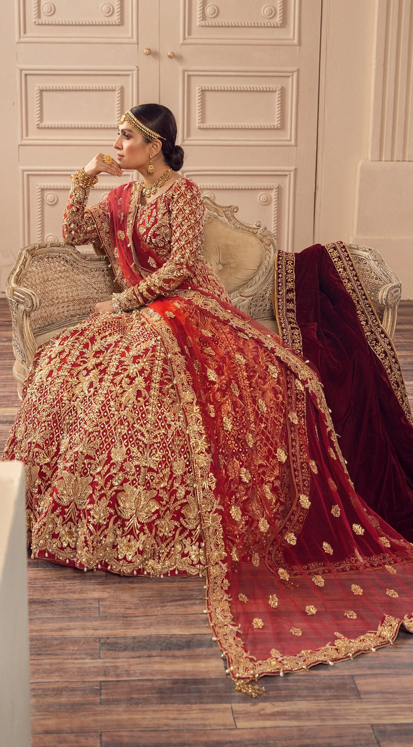 Heavy Dulhan Lehenga Chunni Gown Bridal Dress #BN1065