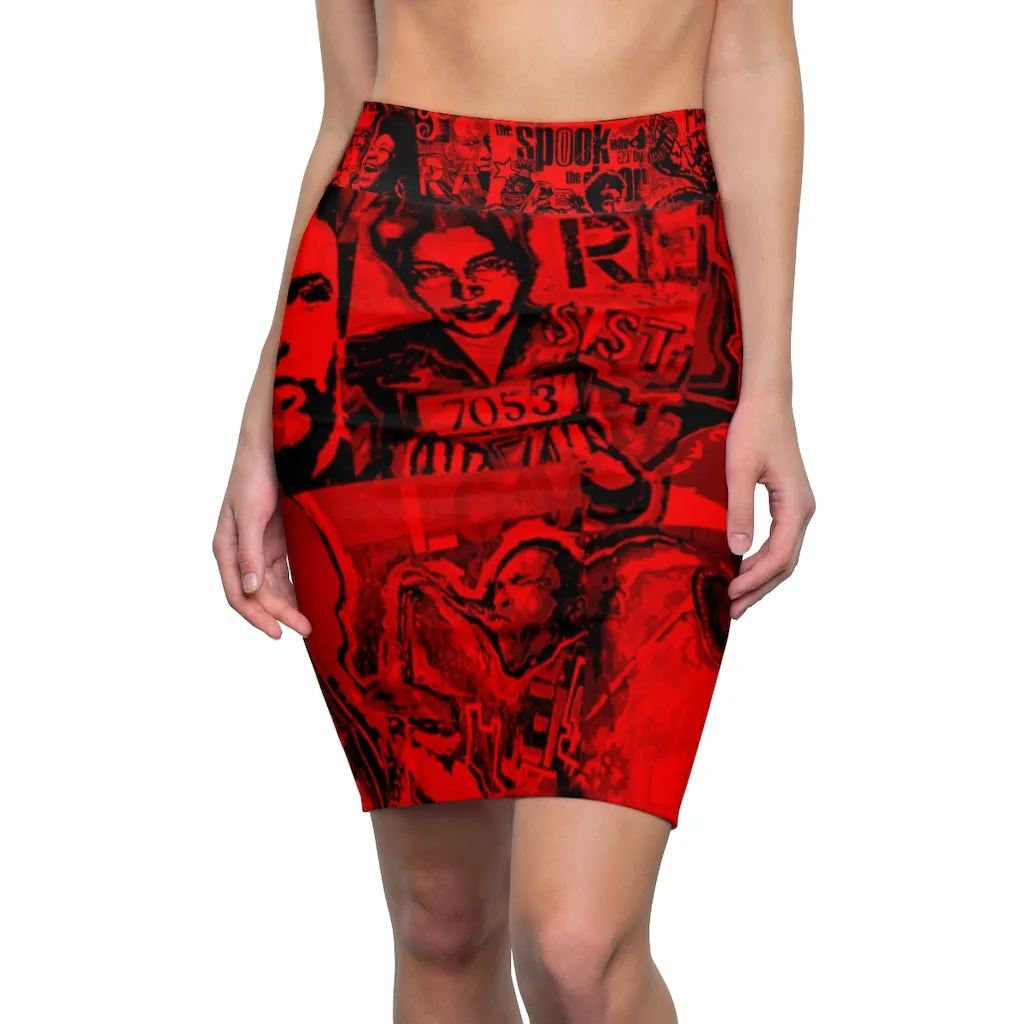 Heroism Art Pencil Skirt