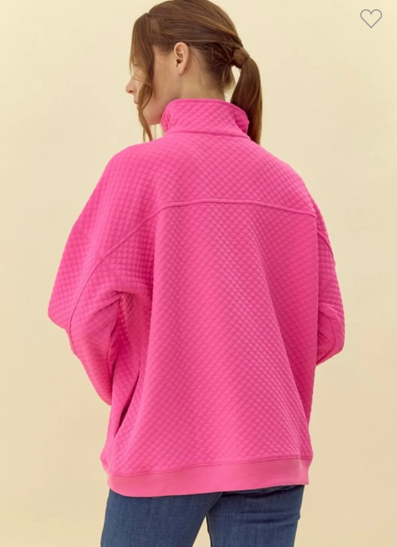 Hot Pink Tunic Half Zip