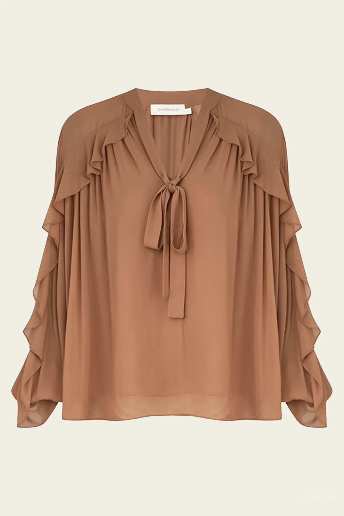 Illuminate Flutter Blouse in Tan