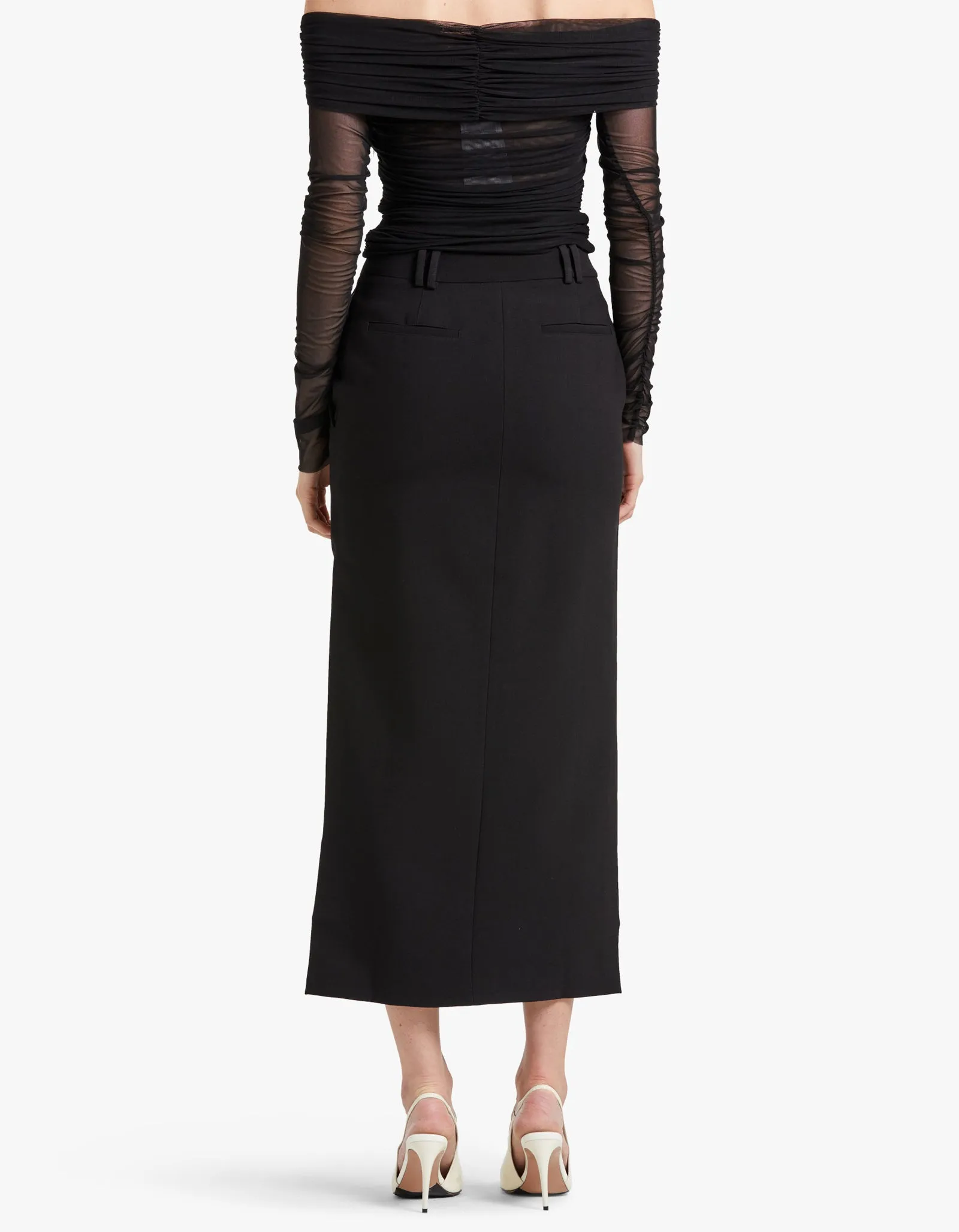 Irena Side Split Maxi Skirt - Black