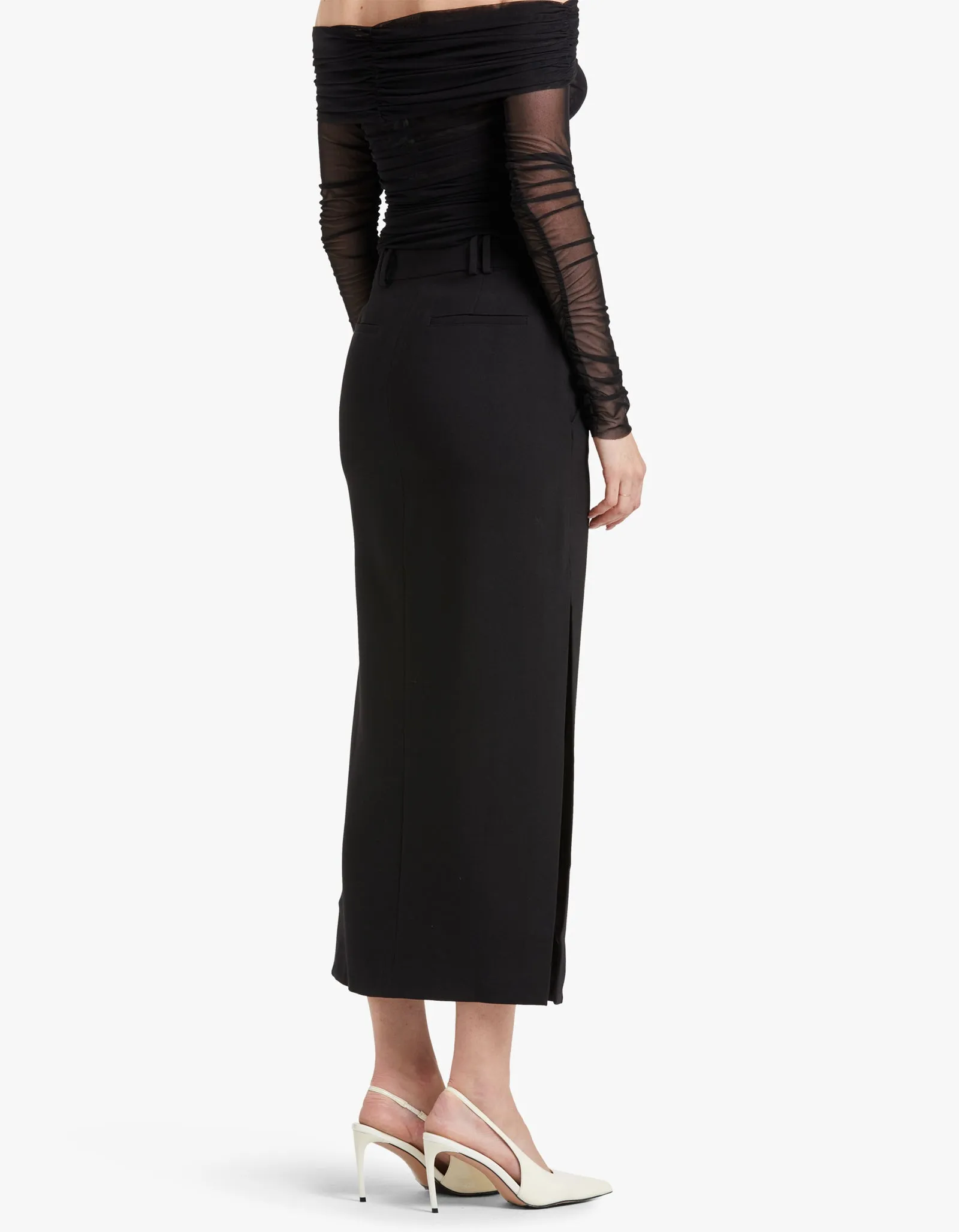 Irena Side Split Maxi Skirt - Black