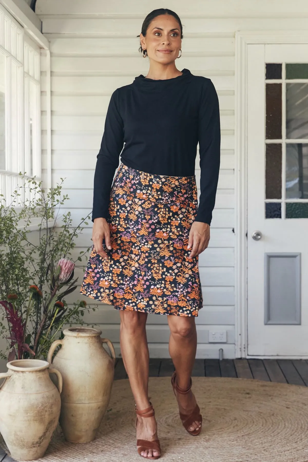 Jaya Reversible Skirt - Tigerlily & Cassia