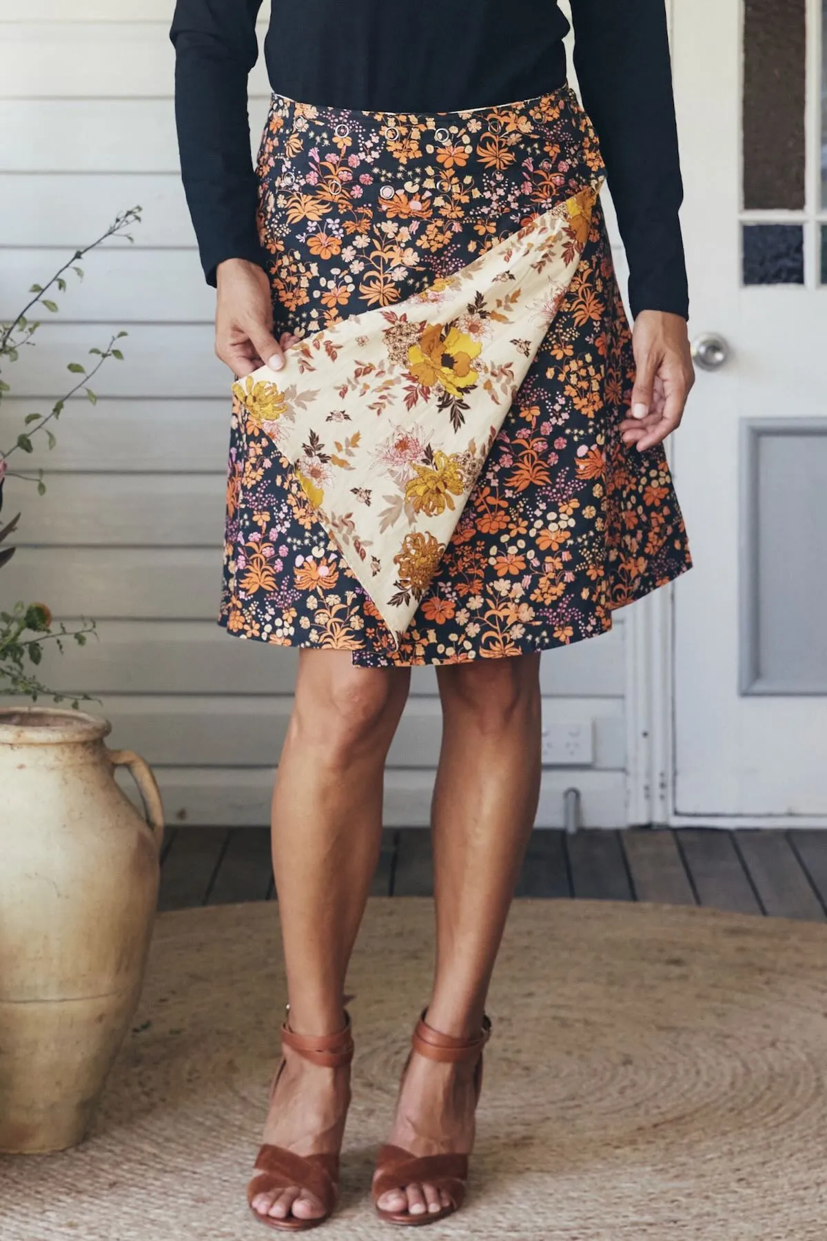 Jaya Reversible Skirt - Tigerlily & Cassia