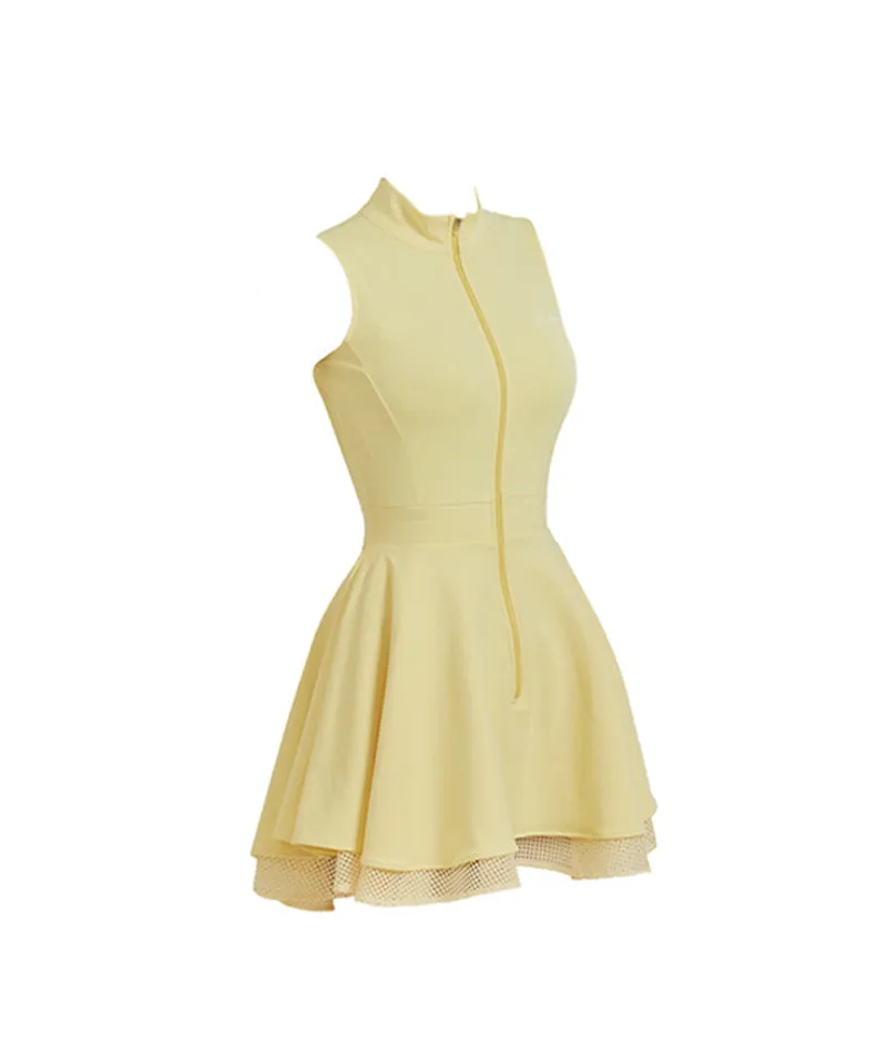 J.Jane Zipper Double Flared Dress - Yellow