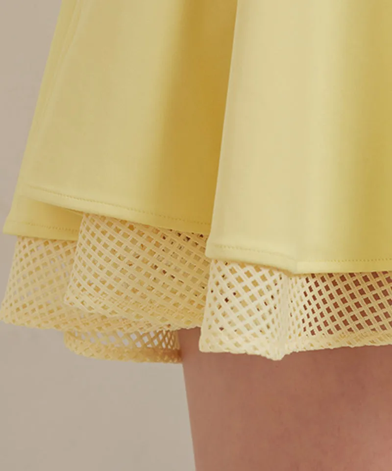 J.Jane Zipper Double Flared Dress - Yellow
