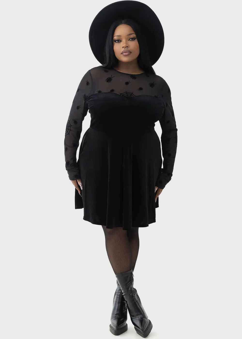 Killstar x Beetlejuice Here Lies Beetlejuice Mini Dress Black
