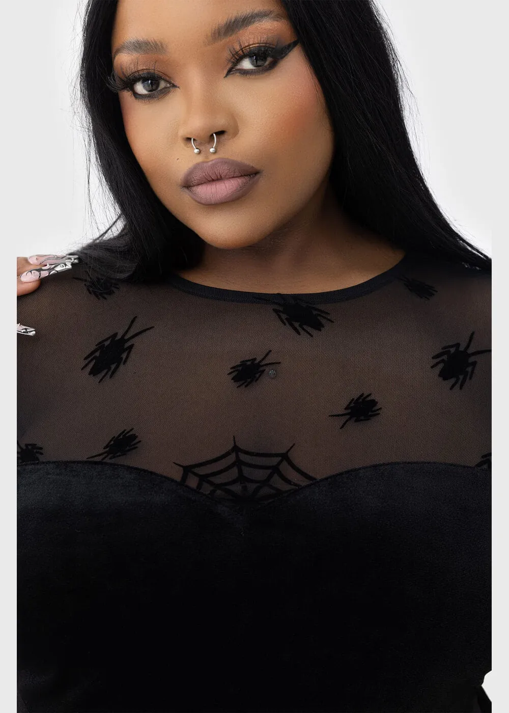 Killstar x Beetlejuice Here Lies Beetlejuice Mini Dress Black