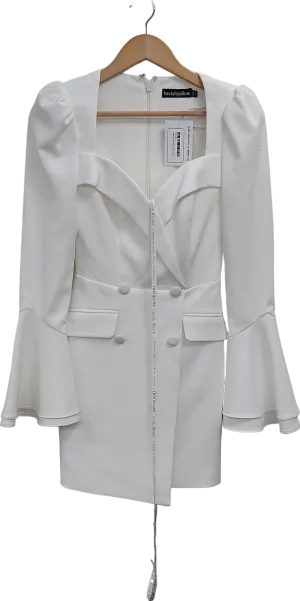 Lavish Alice White Arabella Flared Sleeve Blazer Dress UK 6