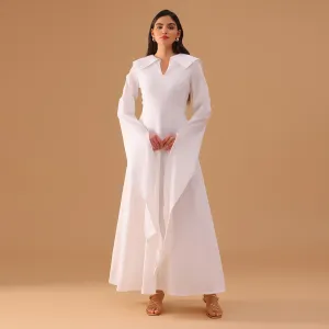 Linen Long Flared Sleeve A line Dress