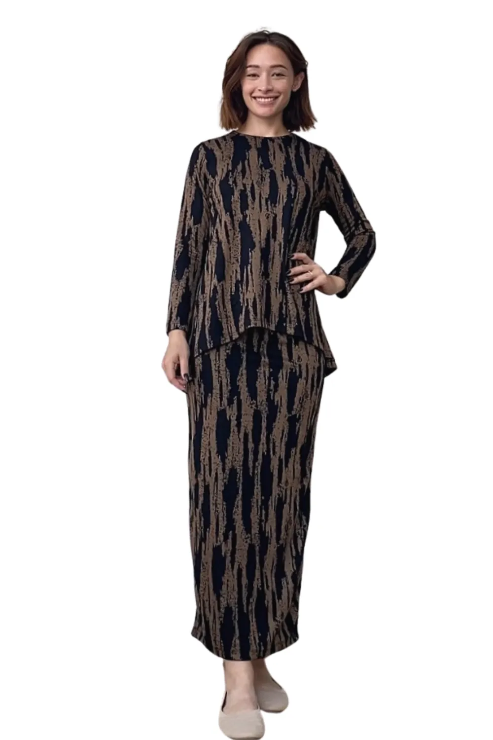 Long Printed Stretch Maxi Pencil Skirt