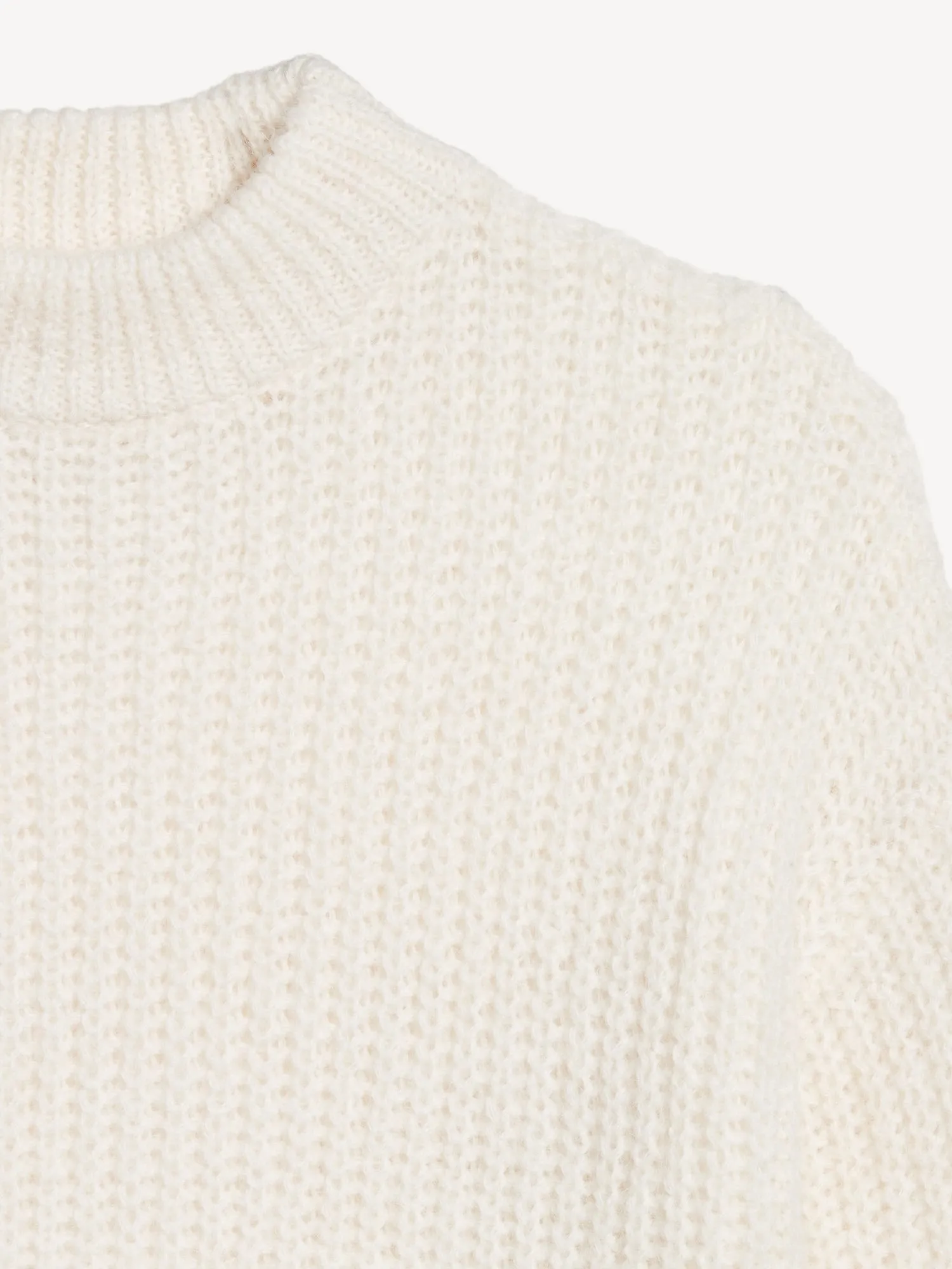 Loose Shaker-Stitch Tunic Sweater