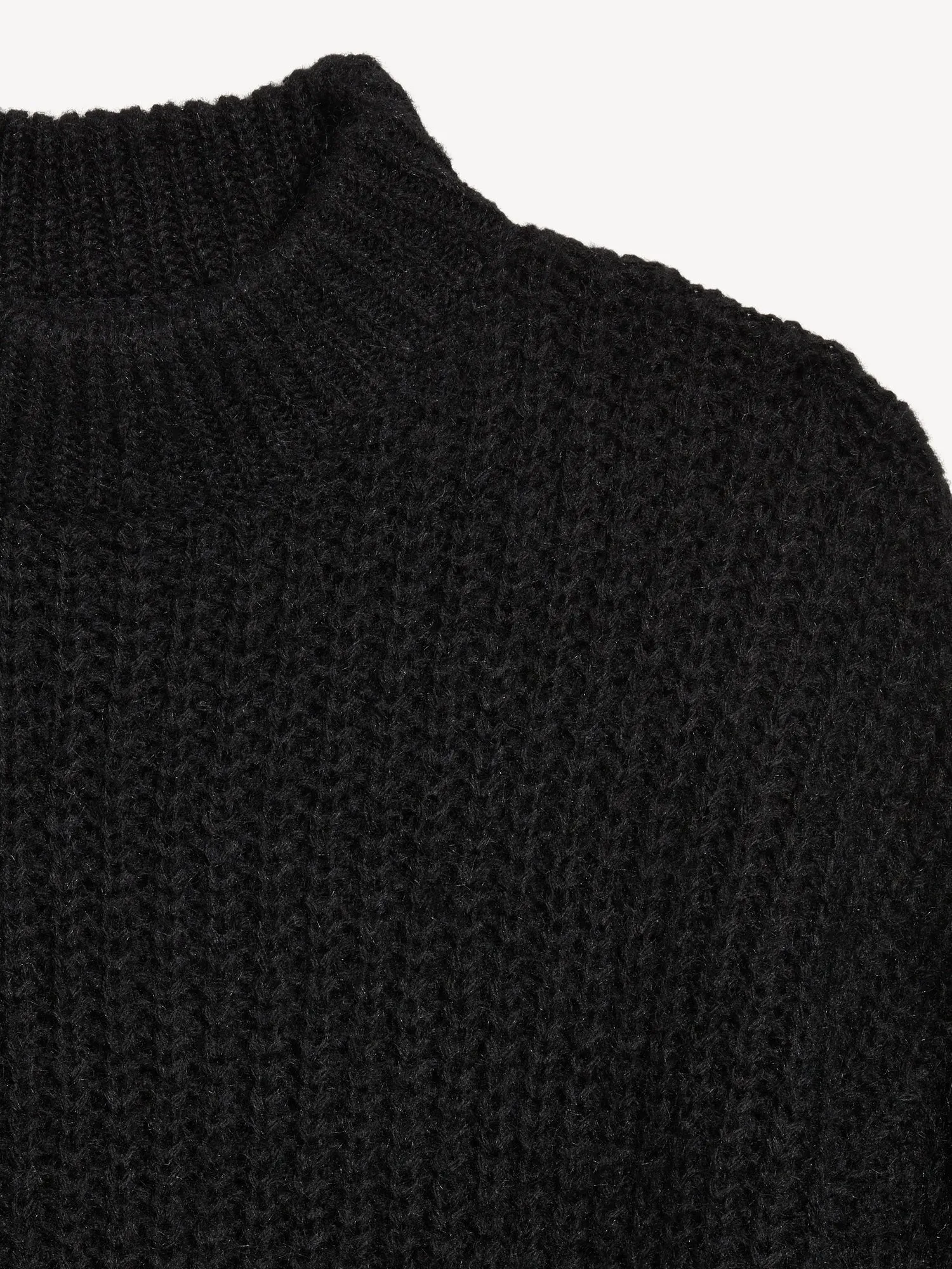 Loose Shaker-Stitch Tunic Sweater