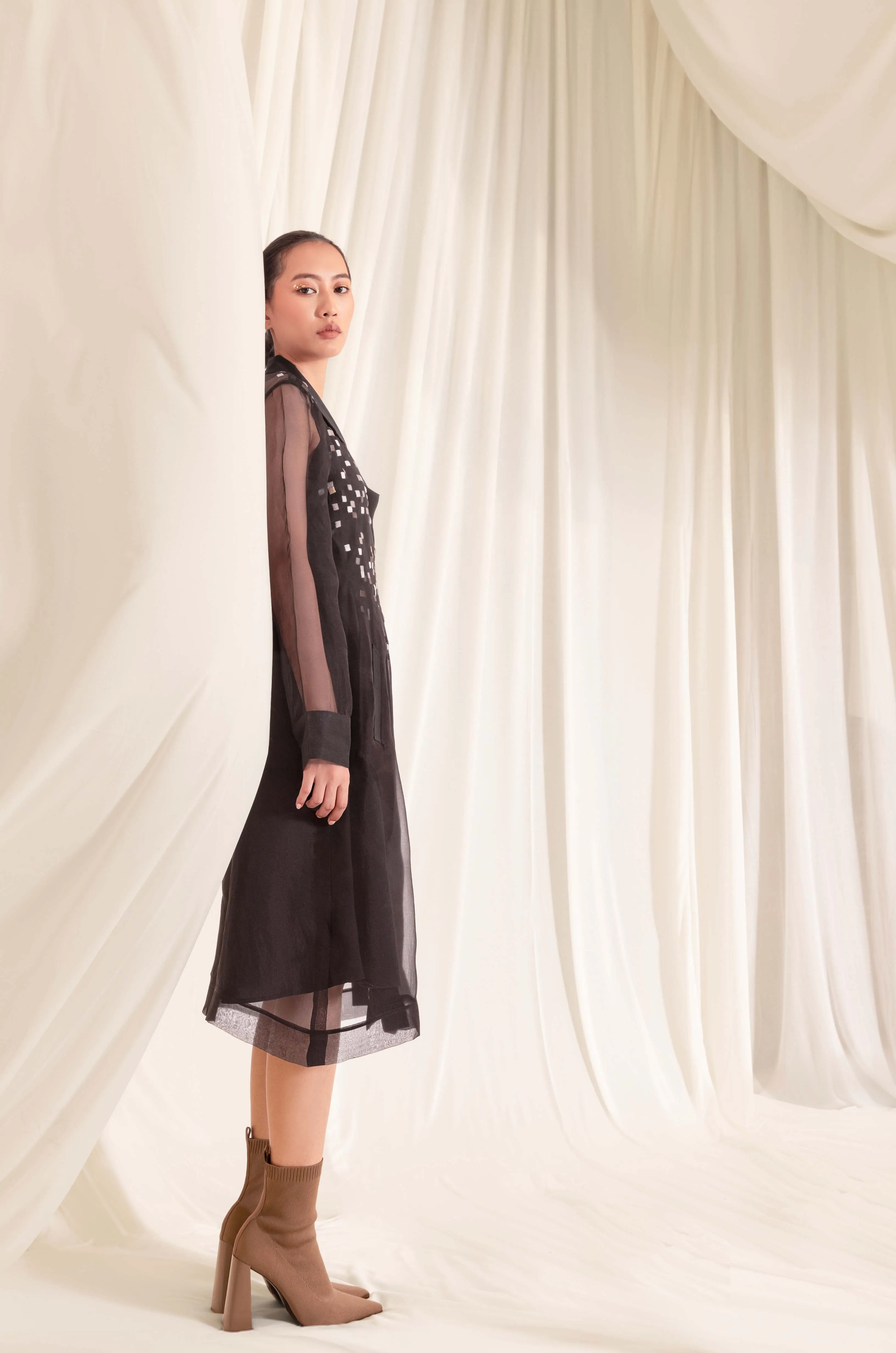 Lucent Organza Trench Dress
