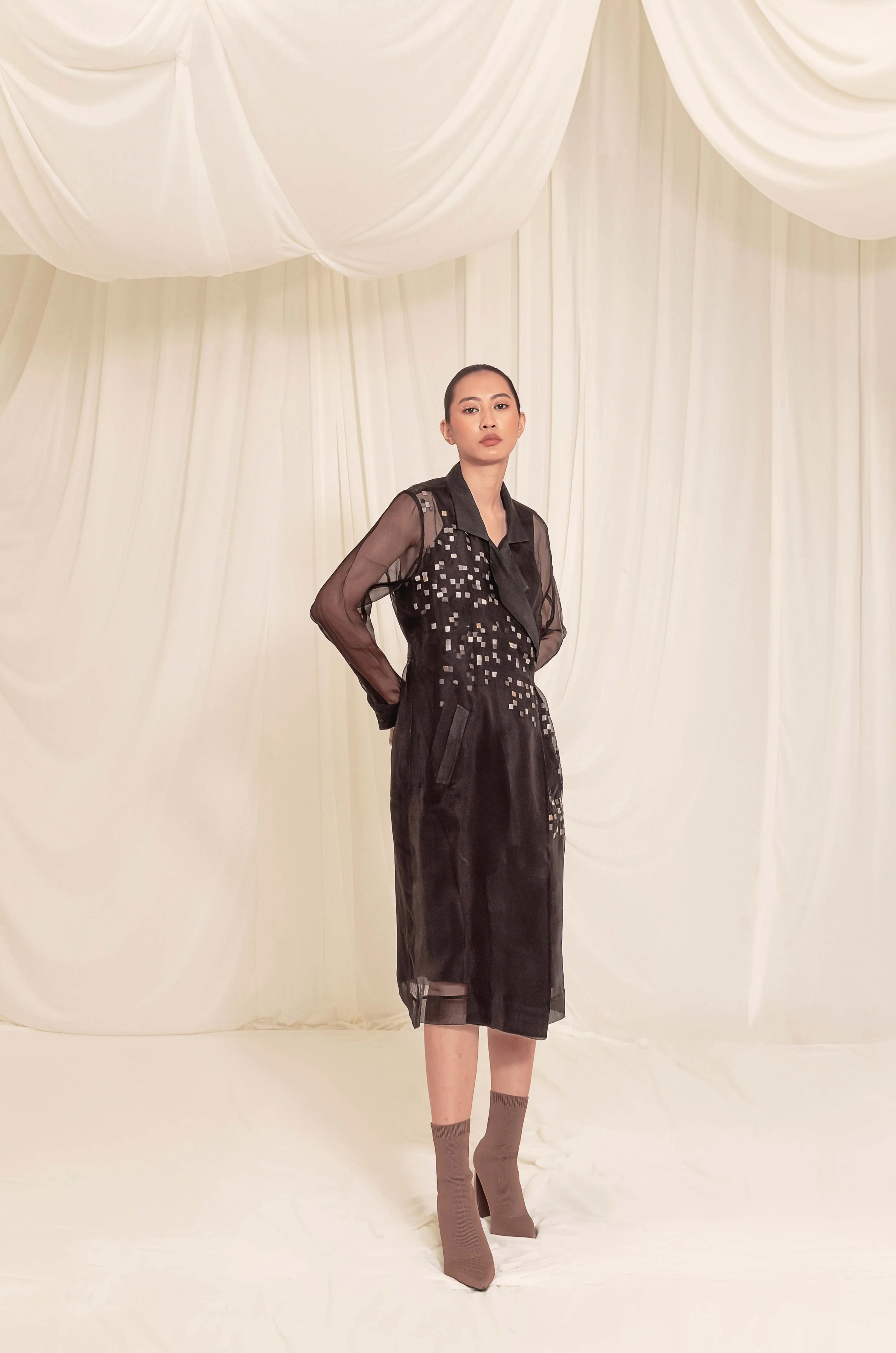 Lucent Organza Trench Dress