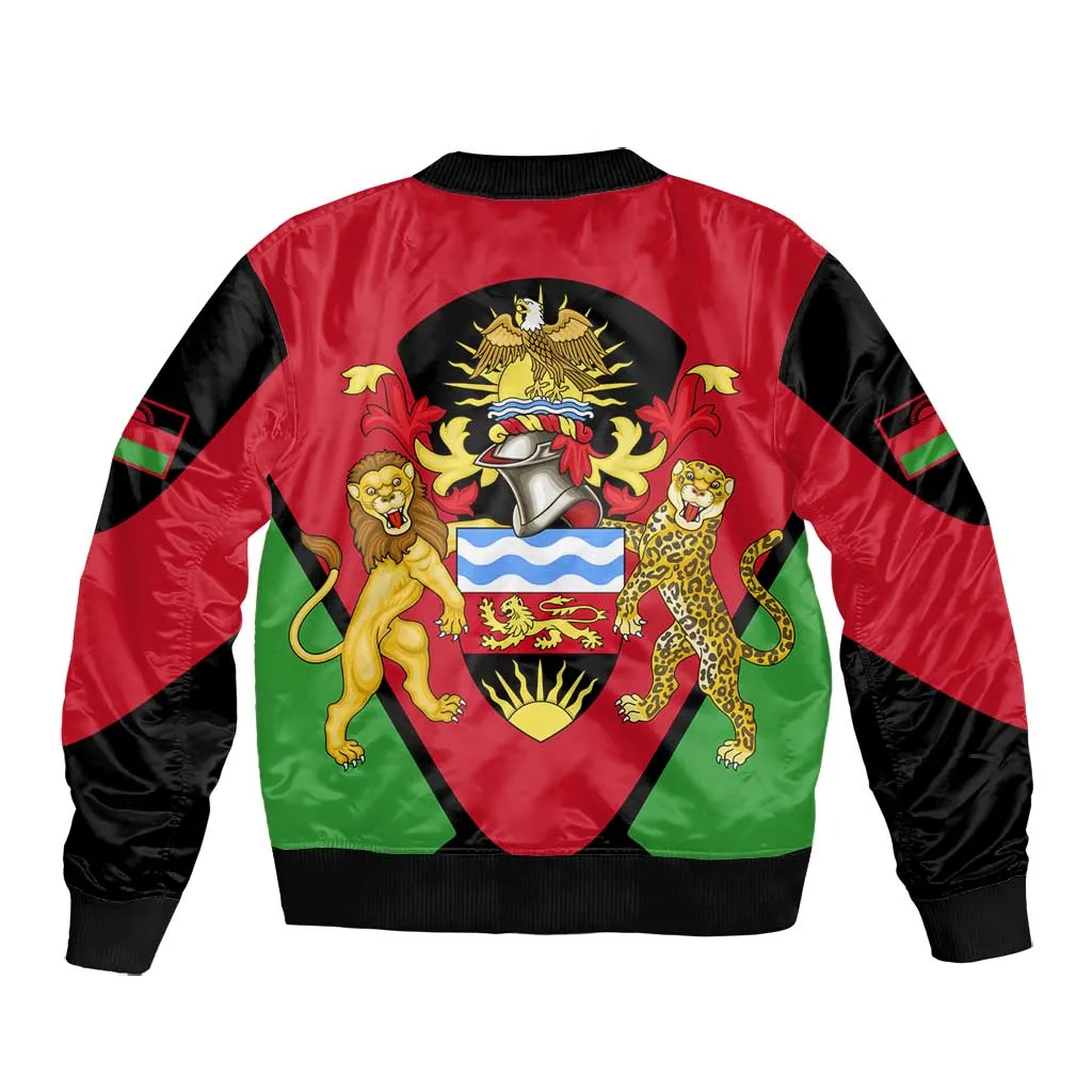 Malawi Bomber Jacket Flag Colors Blended with National Emblem TS04