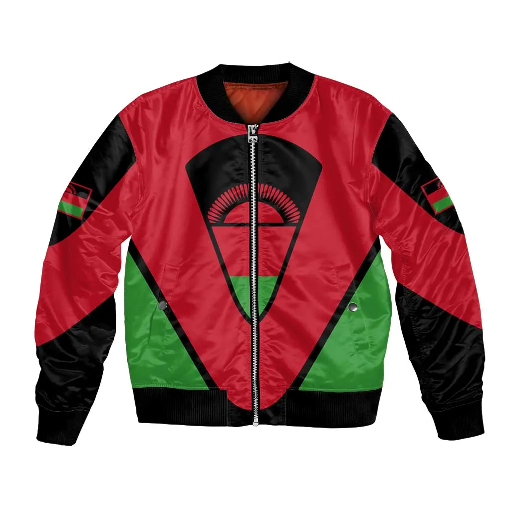 Malawi Bomber Jacket Flag Colors Blended with National Emblem TS04