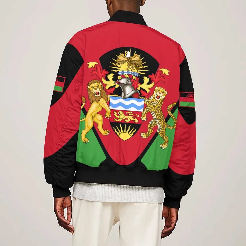 Malawi Bomber Jacket Flag Colors Blended with National Emblem TS04