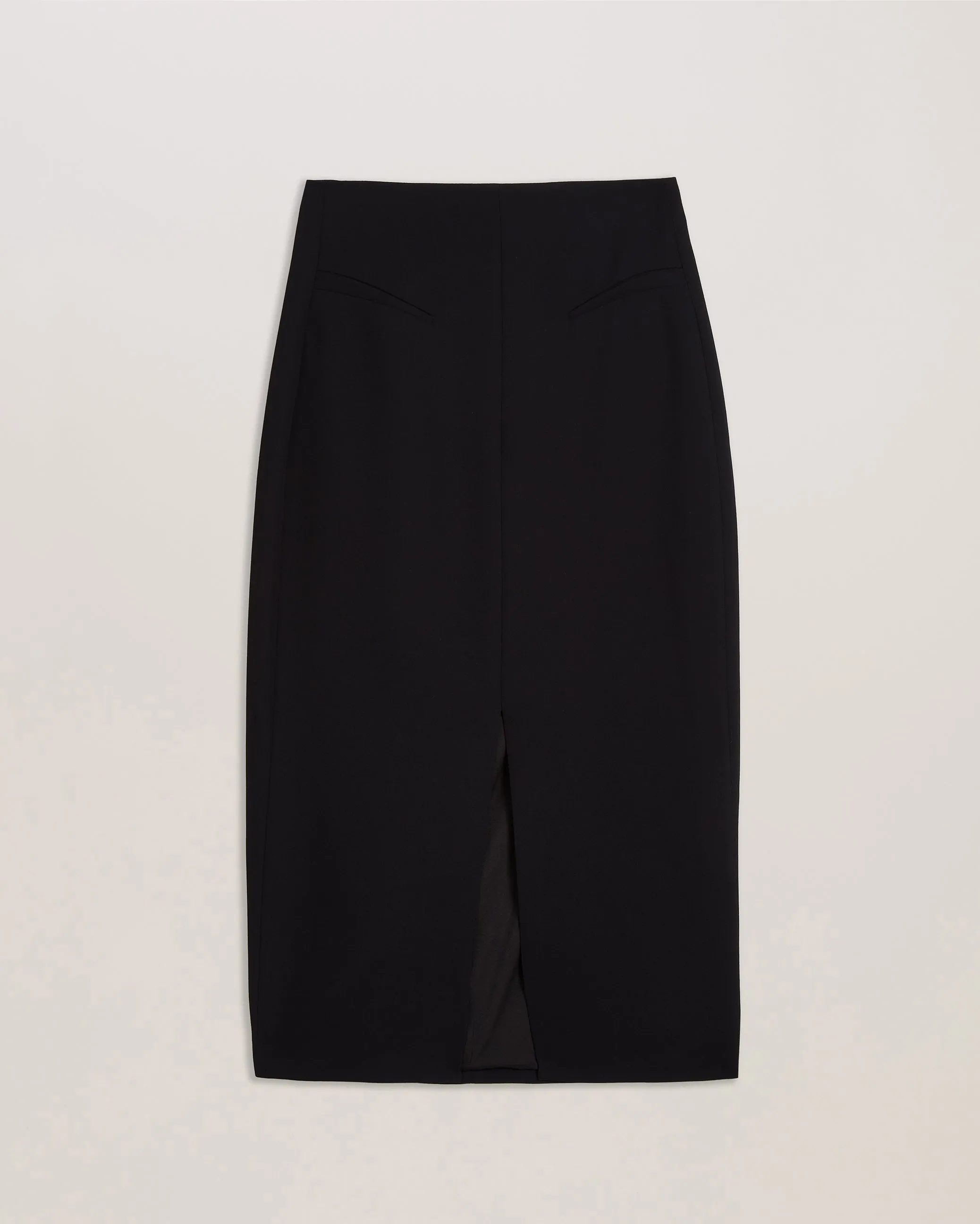 Manabsl Tailored Midi Skirt With Front Split Black