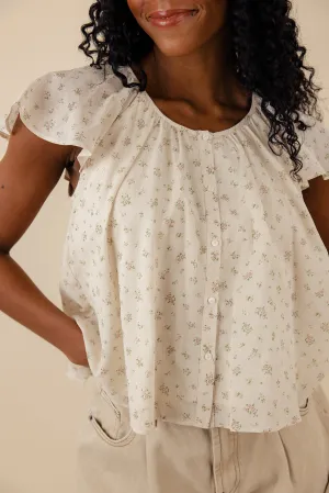 Maria Flutter Sleeve Blouse