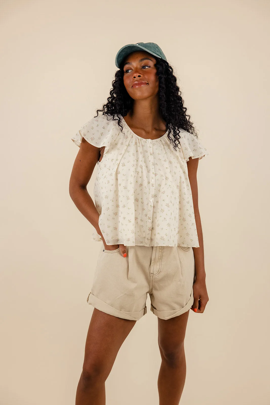 Maria Flutter Sleeve Blouse