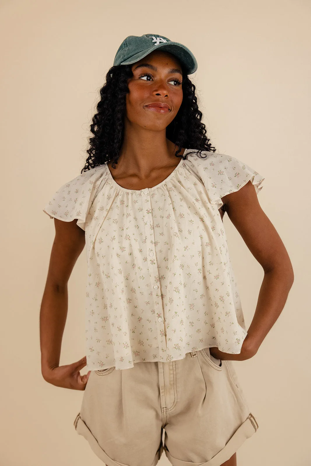 Maria Flutter Sleeve Blouse