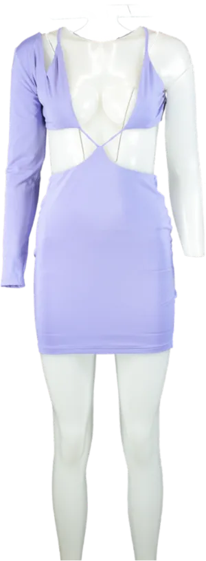Mars The Label Lilac Cut-Out Bodycon Mini Dress UK 12