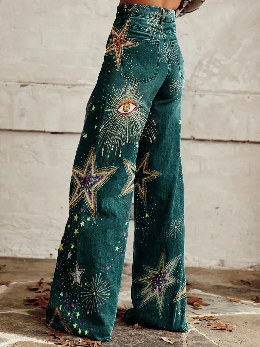 Meleagros® | Cosmic Vision Flared Jeans Denim