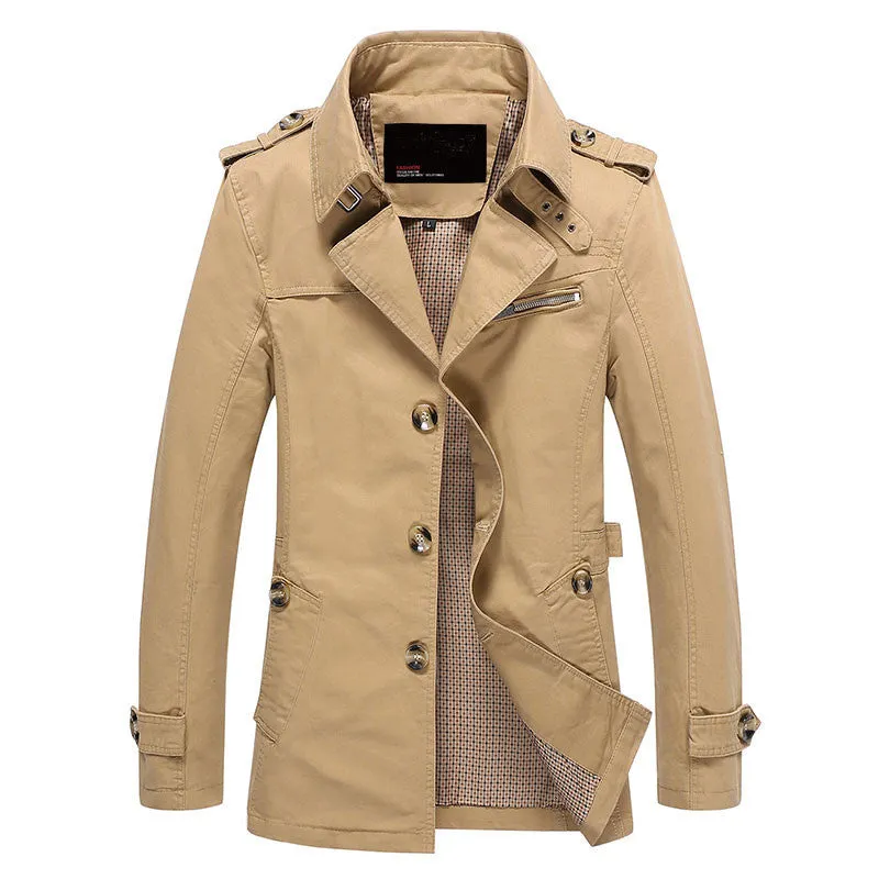Men Jacket Coat Long Section Fashion Trench Coat Jaqueta Masculina Veste Homme Casual Fit Overcoat Jacket Outerwear 5XL