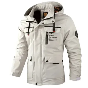 Men's Casual Windbreaker Jackets Hooded Jacket Man Waterproof Outdoor Soft Shell Winter Coat Clothing Warm Fleece Thick