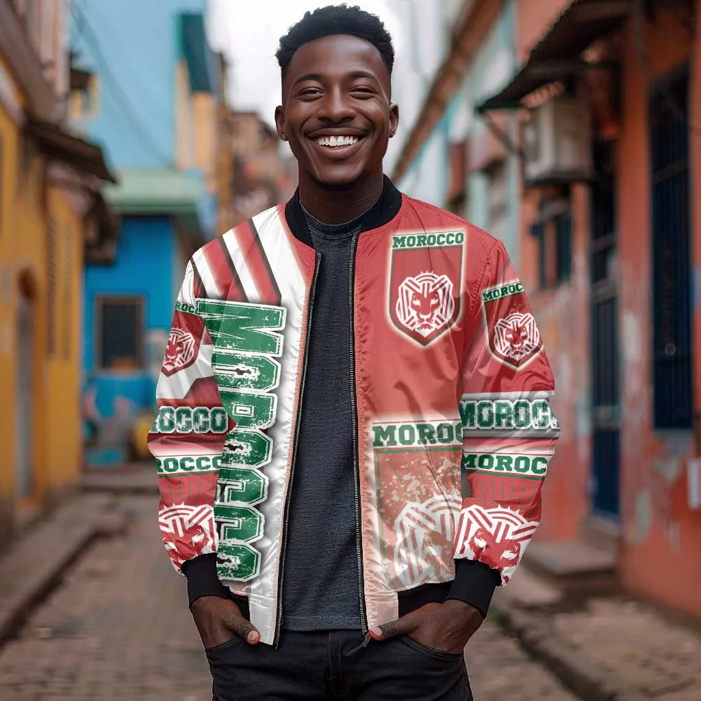 Morocco Soccer Bomber Jacket Atlas Lions Football - Road To Champion DT03